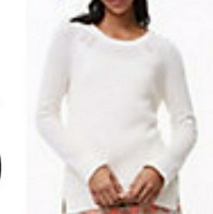 LOFT Cream Cable Knit Sweater